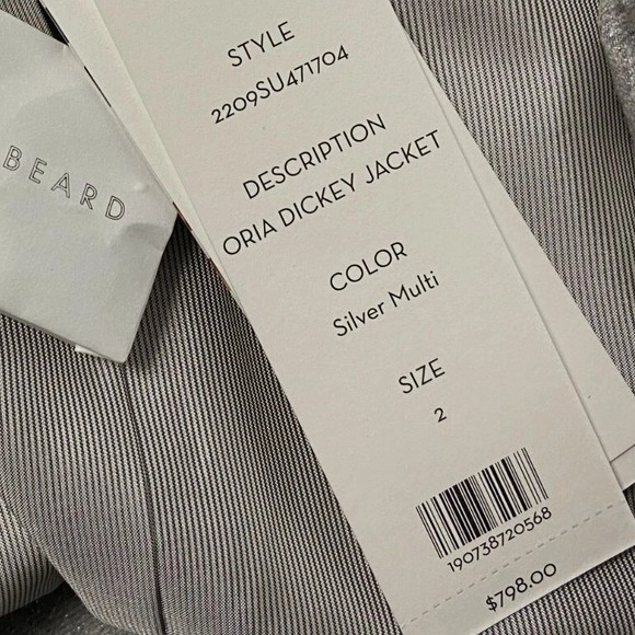 Veronica Beard Oria Dickey Jacket Gray Silver Double-Breasted Blazer USA Size 2 - Picture 15 of 16